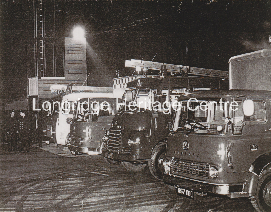 485B - Longridge Fire Brigade - Showing engines at the opening - 1967